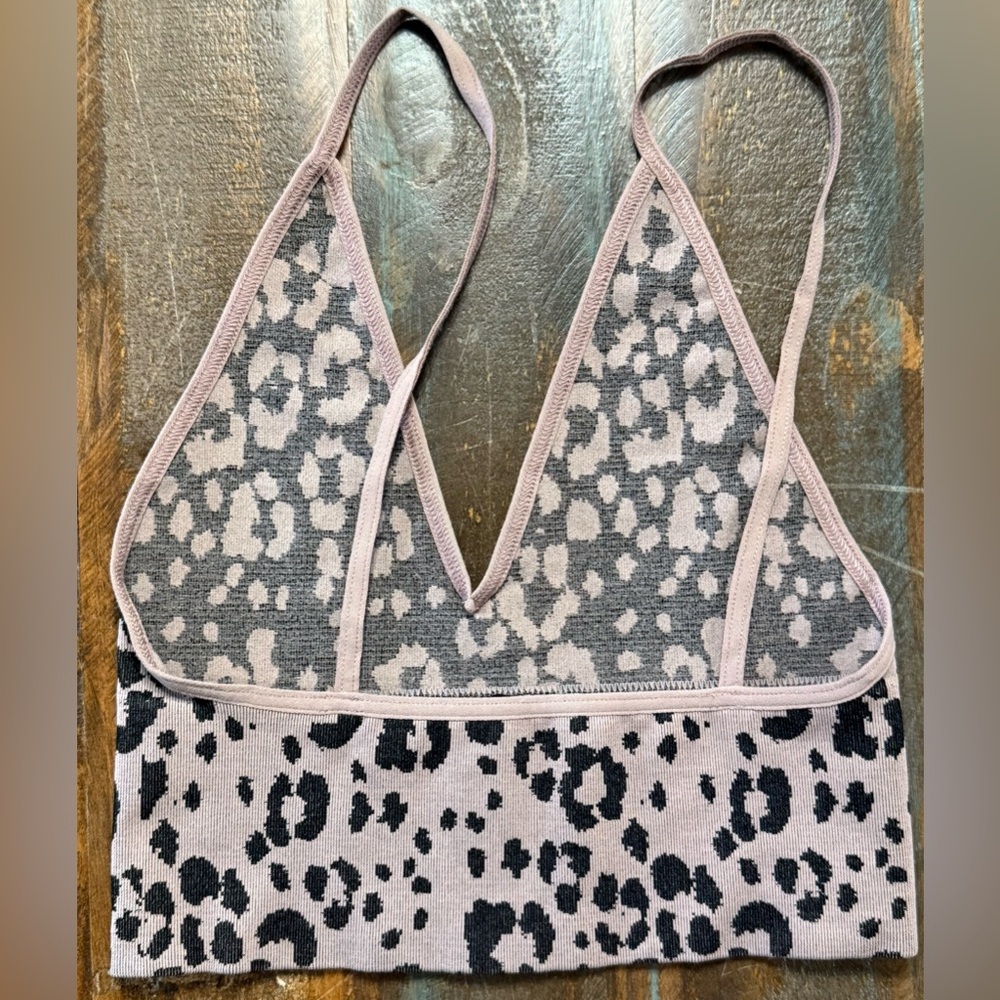 Free People Intimately FP We The Free Leopard Print Triangle Bralette XS/S NWOT - Picture 3 of 3